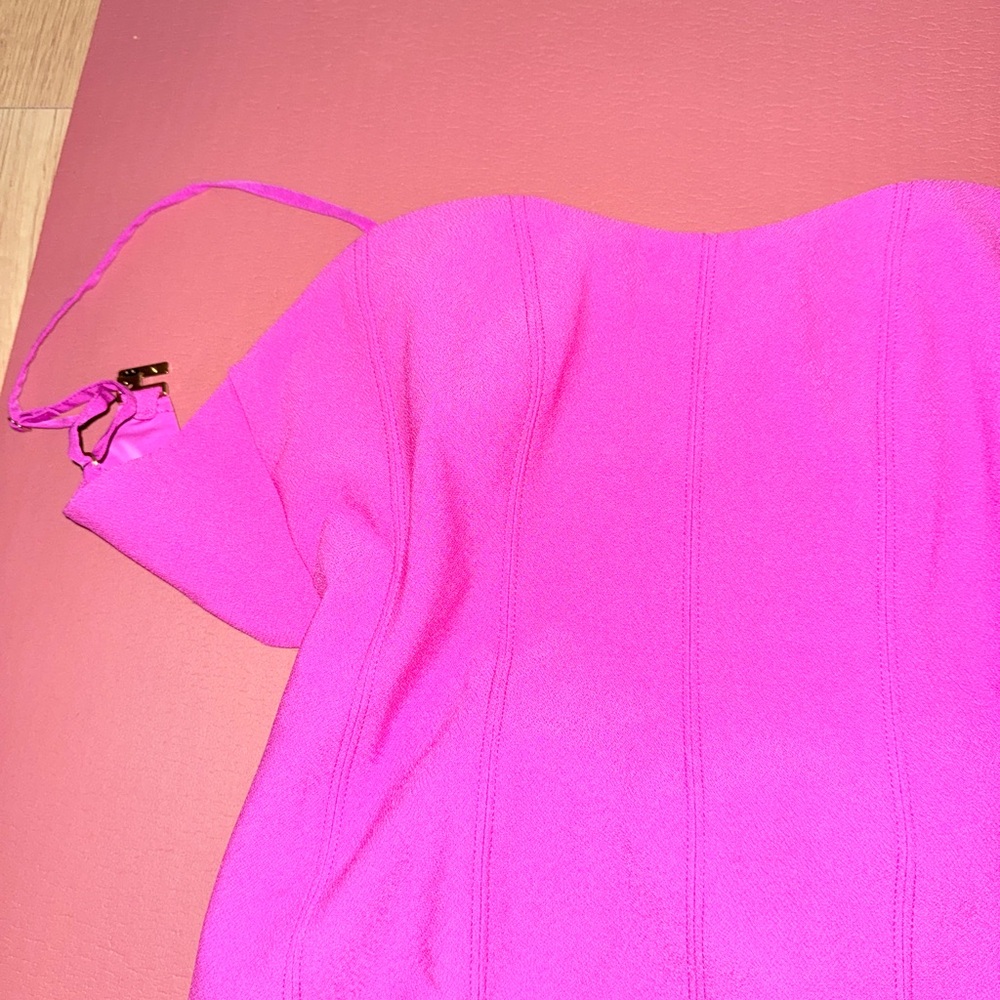 Abercrombie & Fitch size Medium hot pink mini dress w/ cut outs - Picture 4 of 12